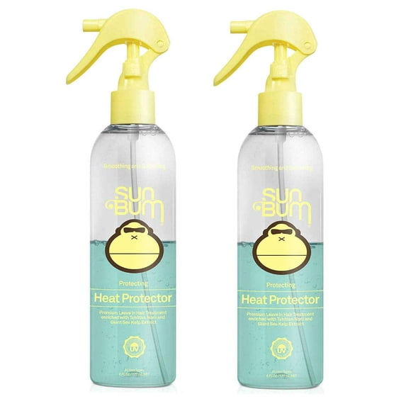Sun Bum Protecting Heat Protector Spray | Heat Protectant Hair Spray | Frizz Control | Sulfate Free | Paraben Free | Color Safe | 6 Ounce Bottle | 2 Count