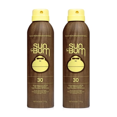 Sun Bum Sun Bum Original Spf 30 Sunscreen Spray Vegan and Hawaii Act 104 Compliant (octinoxate & Oxybenzone Free) Broad Spectrum Moisturizing Uva/uvb Sunscreen With Vitamin E 2 Pack