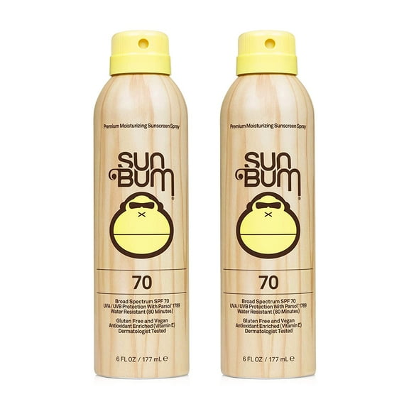 Sun Bum Sun Bum Original Spf 70 Sunscreen Spray Vegan and Hawaii Act 104 Compliant (octinoxate & Oxybenzone Free) Broad Spectrum Moisturizing Uva/uvb Sunscreen With Vitamin E 2 Pack