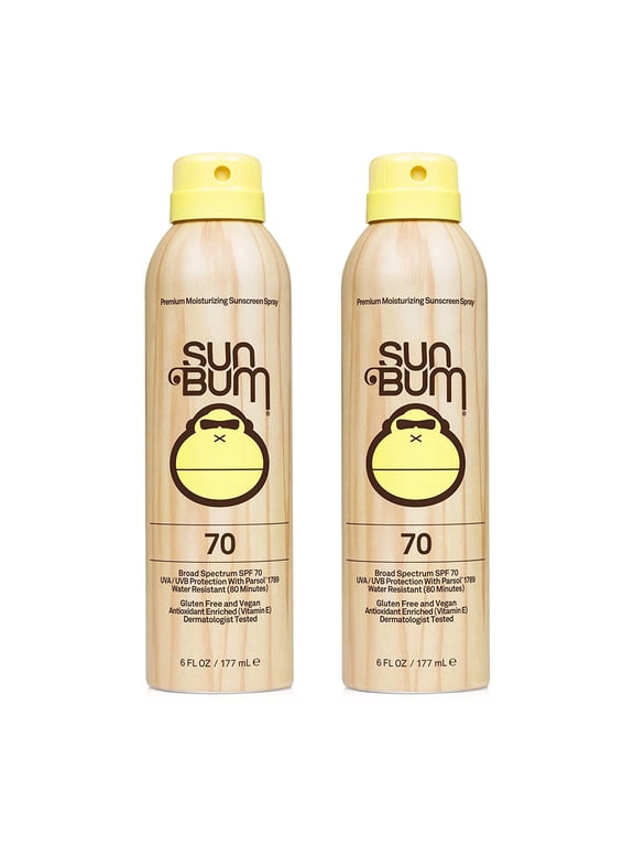 Sun Bum Original Spf 70 Sunscreen Spray Vegan and Hawaii Act 104 Compliant (octinoxate & Oxybenzone Free) Broad Spectrum Moisturizing Uva/uvb Sunscreen With Vitamin E 2 Pack