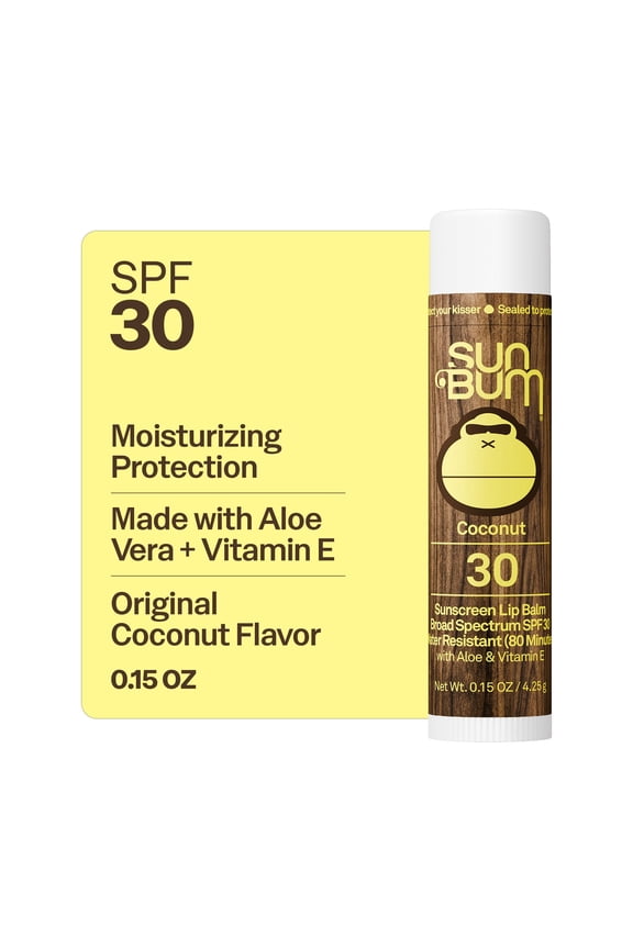 Sunscreen Lip Balm, Coconut, SPF 30, 0.15 oz
