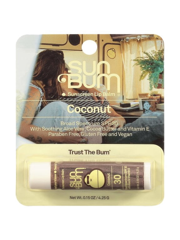 Sunscreen Lip Balm, Coconut, SPF 30, 0.15 oz