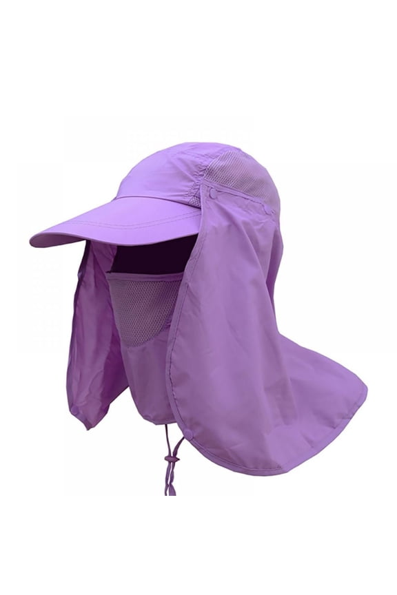 Sun Cap Fishing Hat Quick Dry Baseball Cap with Face Neck Cover Flap,UPF 50+ Outdoor Hiking Hat with Remova Mesh Face Neck Flap Cover Windproof Strap