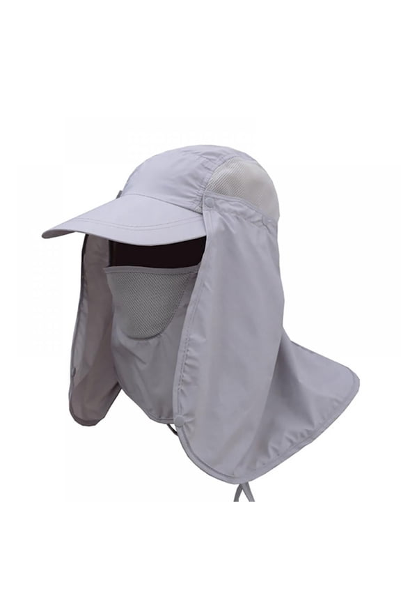 Sun Cap Fishing Hat Quick Dry Baseball Cap with Face Neck Cover Flap,UPF 50+ Outdoor Hiking Hat with Remova Mesh Face Neck Flap Cover Windproof Strap