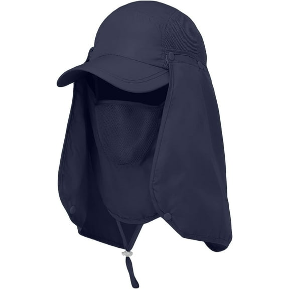 Sun Cap Fishing Hat for Men & Women, UV Protection, Lightweight Baseball Hat, Detachable Neck Flap & Face Cover, Windproof