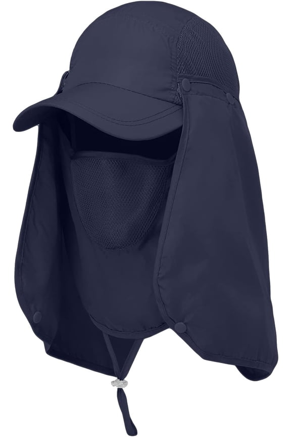 Sun Cap Fishing Hat for Men & Women, UV Protection, Lightweight Baseball Hat, Detachable Neck Flap & Face Cover, Windproof