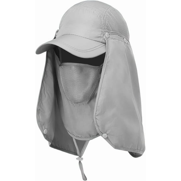 Sun Cap Fishing Hat for Men & Women, UV Protection, Lightweight Baseball Hat, Detachable Neck Flap & Face Cover, Windproof