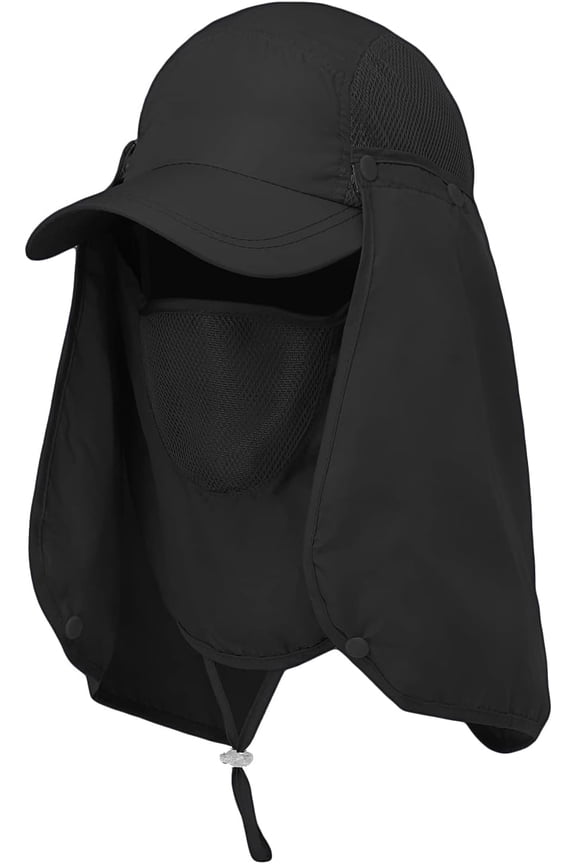 Sun Cap Fishing Hat for Men & Women, UV Protection, Lightweight Baseball Hat, Detachable Neck Flap & Face Cover, Windproof