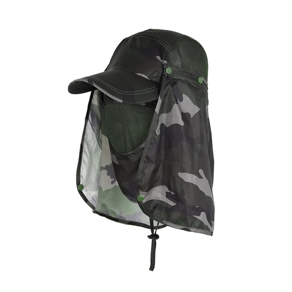 Sun Cap Fishing Hats with Face Mask Outdoor Sun Protection Visor Caps with Windproof Neck Face Mask Visors Flap Cover