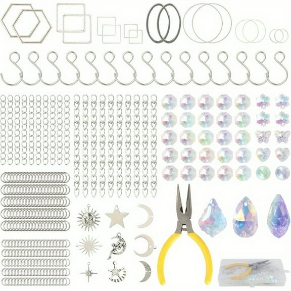 Sun Catcher Crystal Craft Set - 300 Pieces Suncatcher Craft Set, Sun Catcher Craft Set, DIY Sun Catcher for Living Room Window Garden Outdoor Decoration