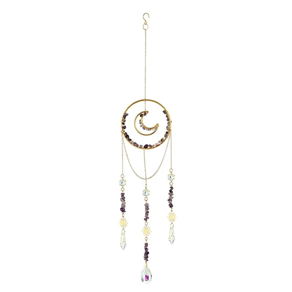 Sun Catcher Crystal Suncatcher Sun and Moon Decor Boho Metaphysical Decor Hanging Prism for Home Decor Birthday Gift Witchy Gift