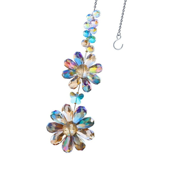 Sun Catcher Sunlight Reflective Crystal Flower Sun Catcher Sun Beads Pendant Decoration For Home Setting