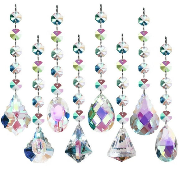 Sun Catchers with Crystals,9 Pcs Crystal Suncatcher Prism Hanging for Ornaments Home Garden Office Decoration