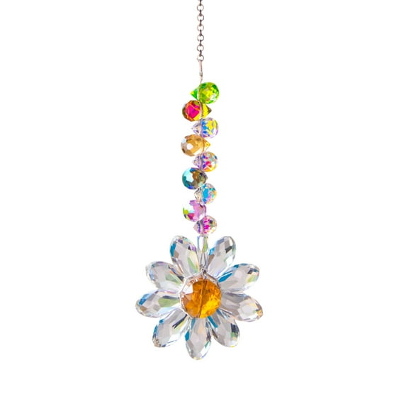 Sun Catchers with Crystals,Glass Sunflowers Rhinestones Suncatchers, rainbows Maker Pendants Indoor Window Home Decors