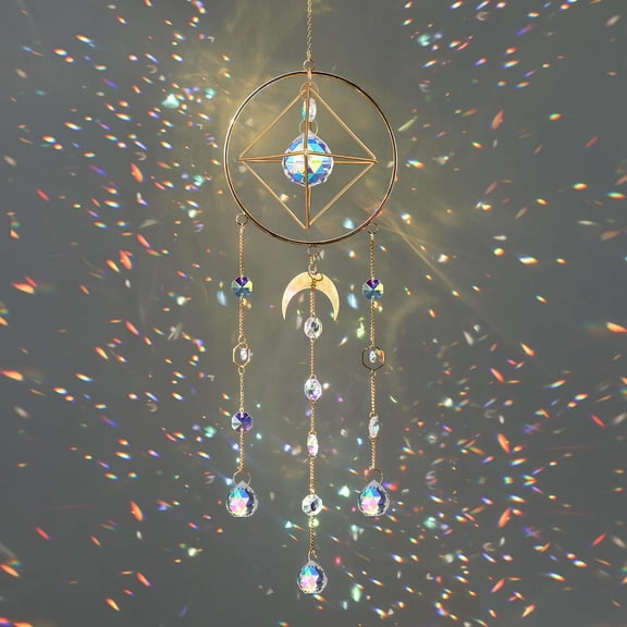 Sun Catchers with Crystals - Rainbow Maker Crystal Prisms Suncatcher for Window Hanging Crystal Sun Catchers for Home Indoor Garden Decoration