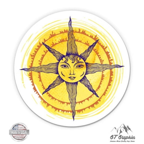 Sun Celestial - 3" Vinyl Sticker - For Car Laptop I-Pad Phone Helmet Hard Hat - Waterproof Decal