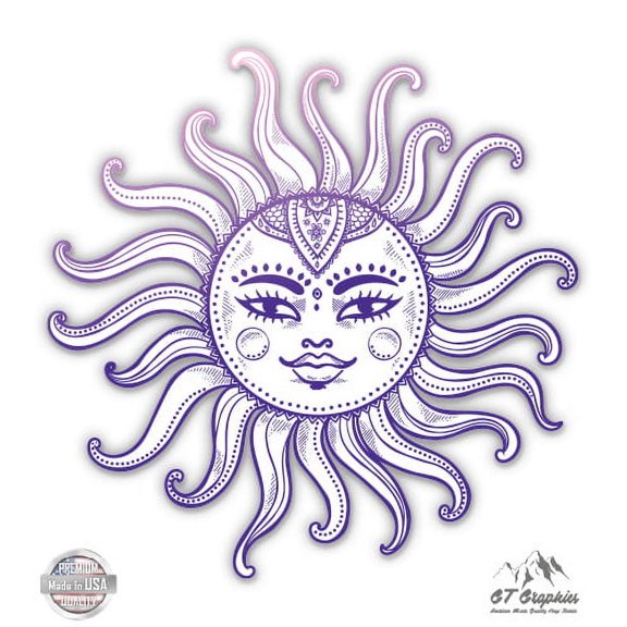 Sun Celestial Mandala - 12" Vinyl Sticker Waterproof Decal