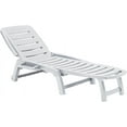 Sun Chair Lounger, 3 Position, White, 73 Long When Flat, Rolls Folds