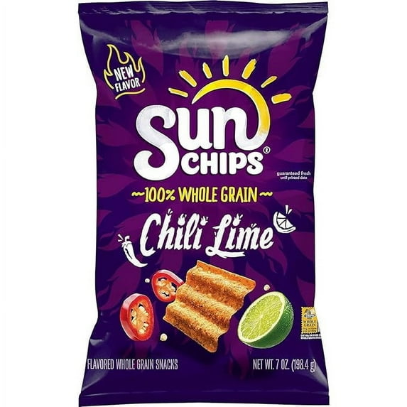 Sun Chips Multigrain Chips Chili Lime, 7 Oz ( Pack of 2 )