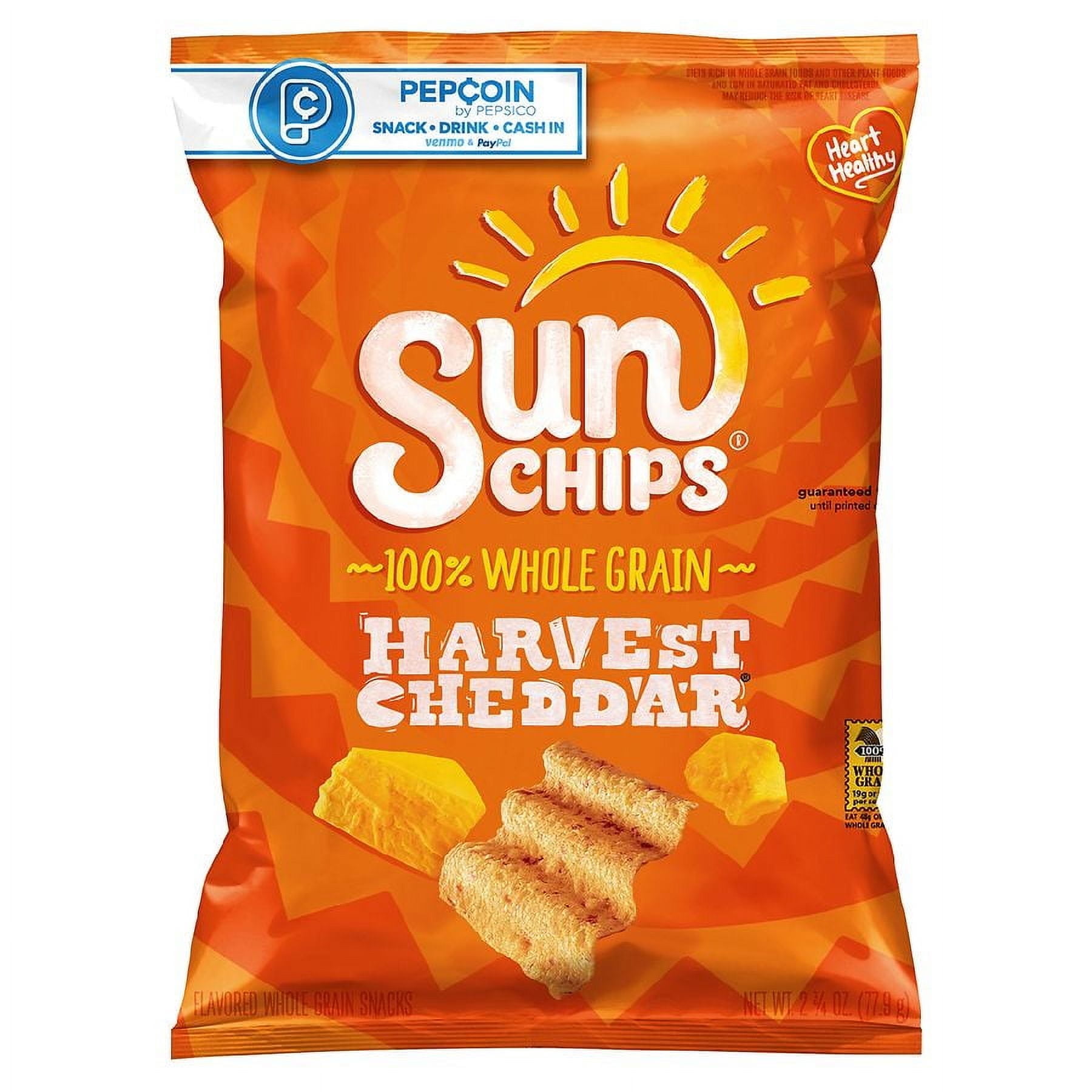 Sun Chips Whole Grain Snacks Harvest Cheddar 2.75 oz