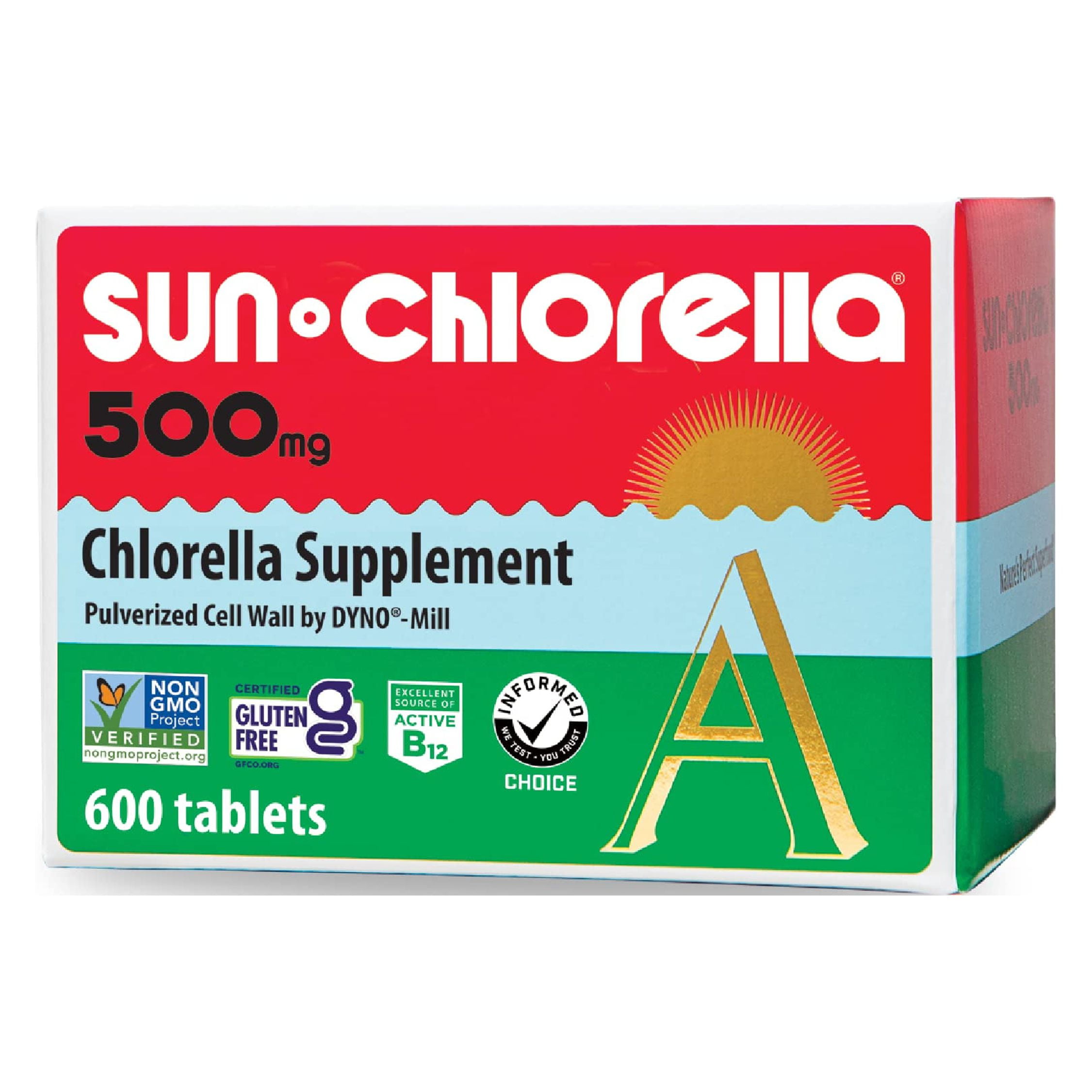 Sun Chlorella Corp. Dietary Chlorella Supplement A 500 mg. 600 Tablets