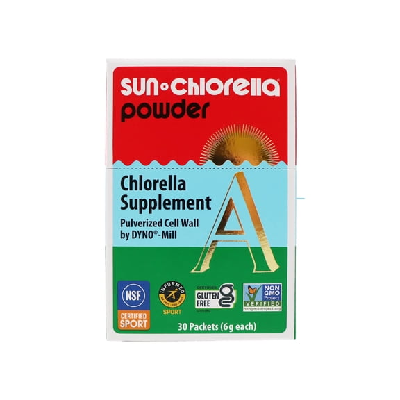 Sun Chlorella Powder Packets Superfood Health Supplement, 30 Ea