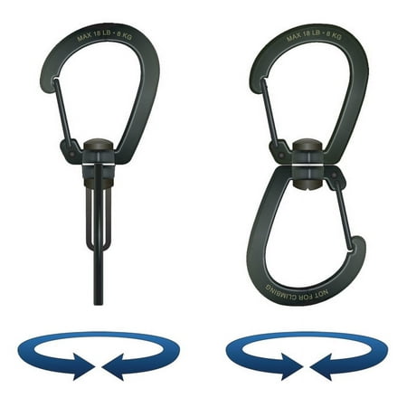 Sun Company HikeHitch 360 - Medium | Rotating Double Carabiner | Rotating Dual Clip