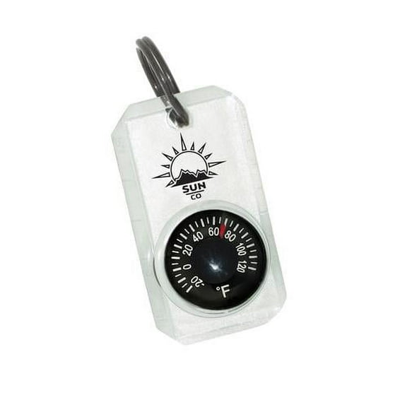 Sun Company MiniThermometer - Zipperpull Mini Dial Thermometer with Split Ring | Easy-to-Read Thermometer for Jacket, Parka, or Pack