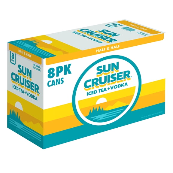 Sun Cruiser Iced Tea Vodka, Half & Half, 8 pack, 12 fl. oz. Cans, 4.5% ABV