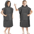 thumbnail image 1 of SUN CUBE Kids Changing Robe Surf Poncho, Kids Beach Towels, Hooded Towel For Toddler Bath Pool, Microfiber Quick Dry Wearable Towel Poncho with Hood, Swim Towel for Boys Girls 3-7 Years, Gray, 1 of 7