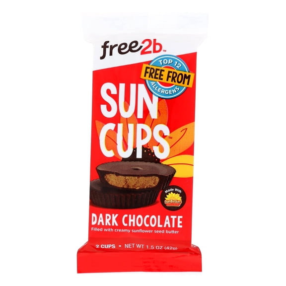Sun Cups Dark Chocolate Sunflower Butter Cups, 1.5 Oz
