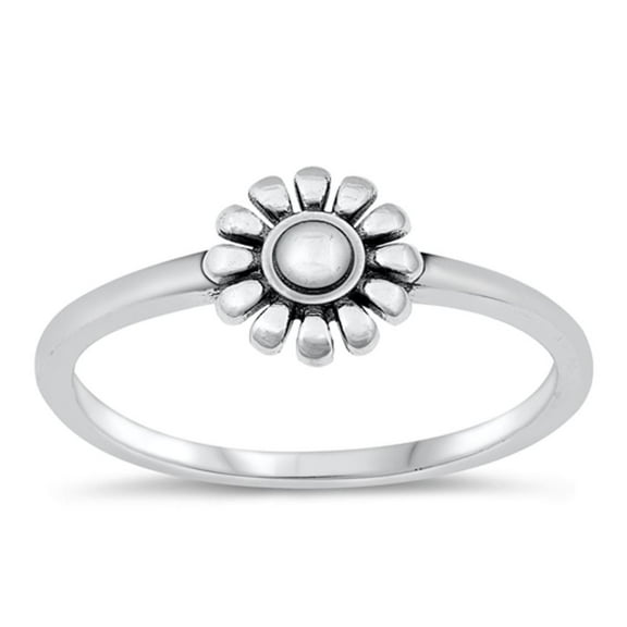 Sun Daisy Flower Love Wholesale Ring .925 Sterling Silver Band Jewelry Female Male Unisex Size 5