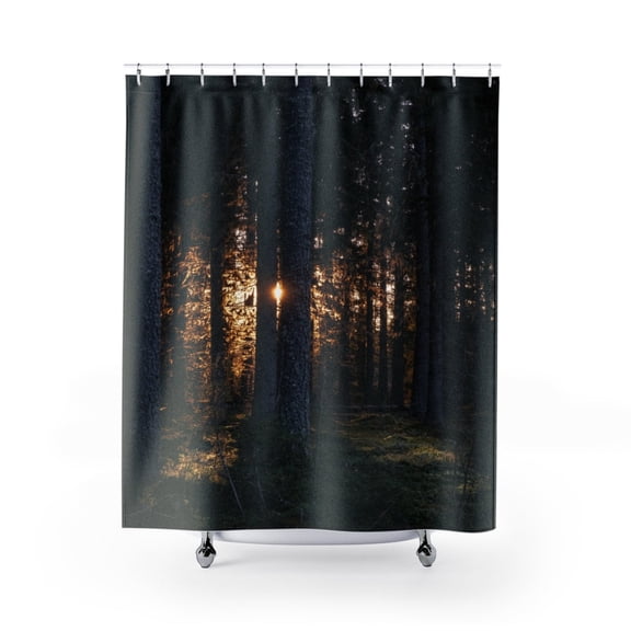 Sun Dark Forest Premium 71"x74" Waterproof Shower Curtain for Stylish Bath Decor