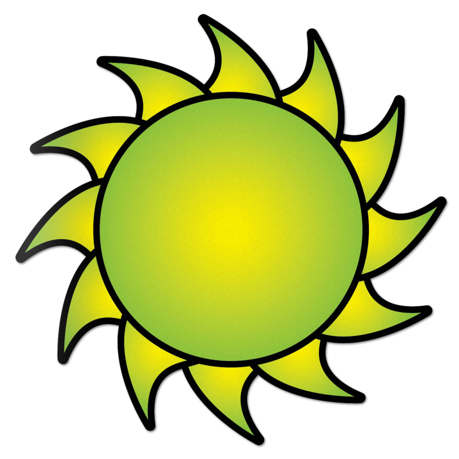 Sun Decal Green Sticker Vinyl Rear Window Car Truck Laptop Sun Solar ...