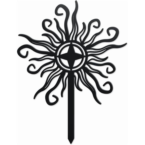 Sun Decorative Silhouette Garden Stakes Metal Abstract Sun Stakes Statues Ornaments Lovers Gifts Yard Art Black Silhouette Yard Outside Decor