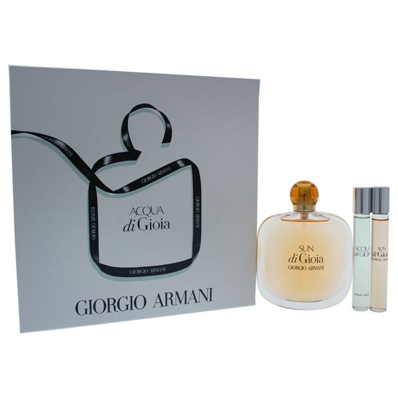 Sun Di Gioia by Giorgio Armani for Women - 3 Pc Gift Set 3.4oz Sun Di Gioia EDP Spray, 0.34oz Acqua Di Gioia EDP Rollerball, 0.34oz Sun Di Gioia EDP Rollerball