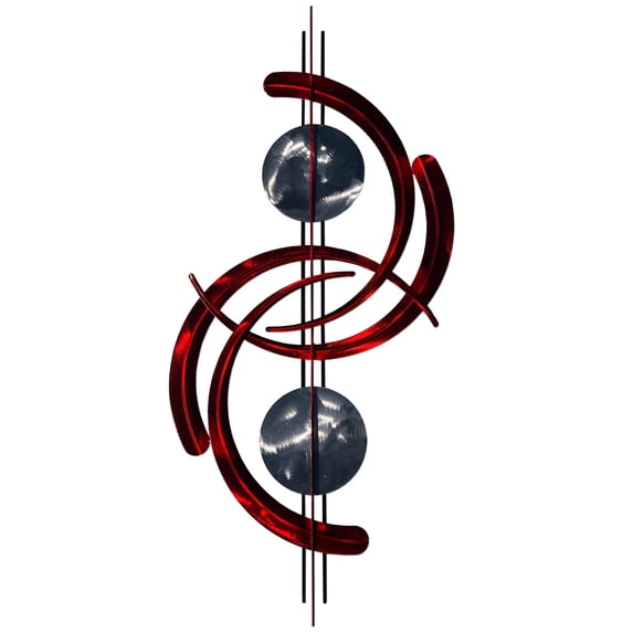 Sun Dogs 29" Metal Wall Art by Meyerdirk Art in Candy Red