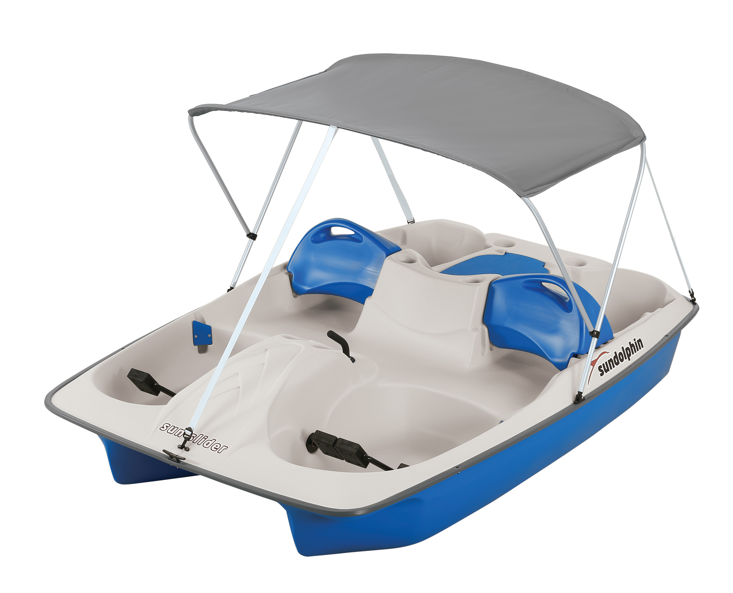 Sun Dolphin 5 Seat Sun Slider Pedal Boat with Canopy, Blue - image 1 of 6