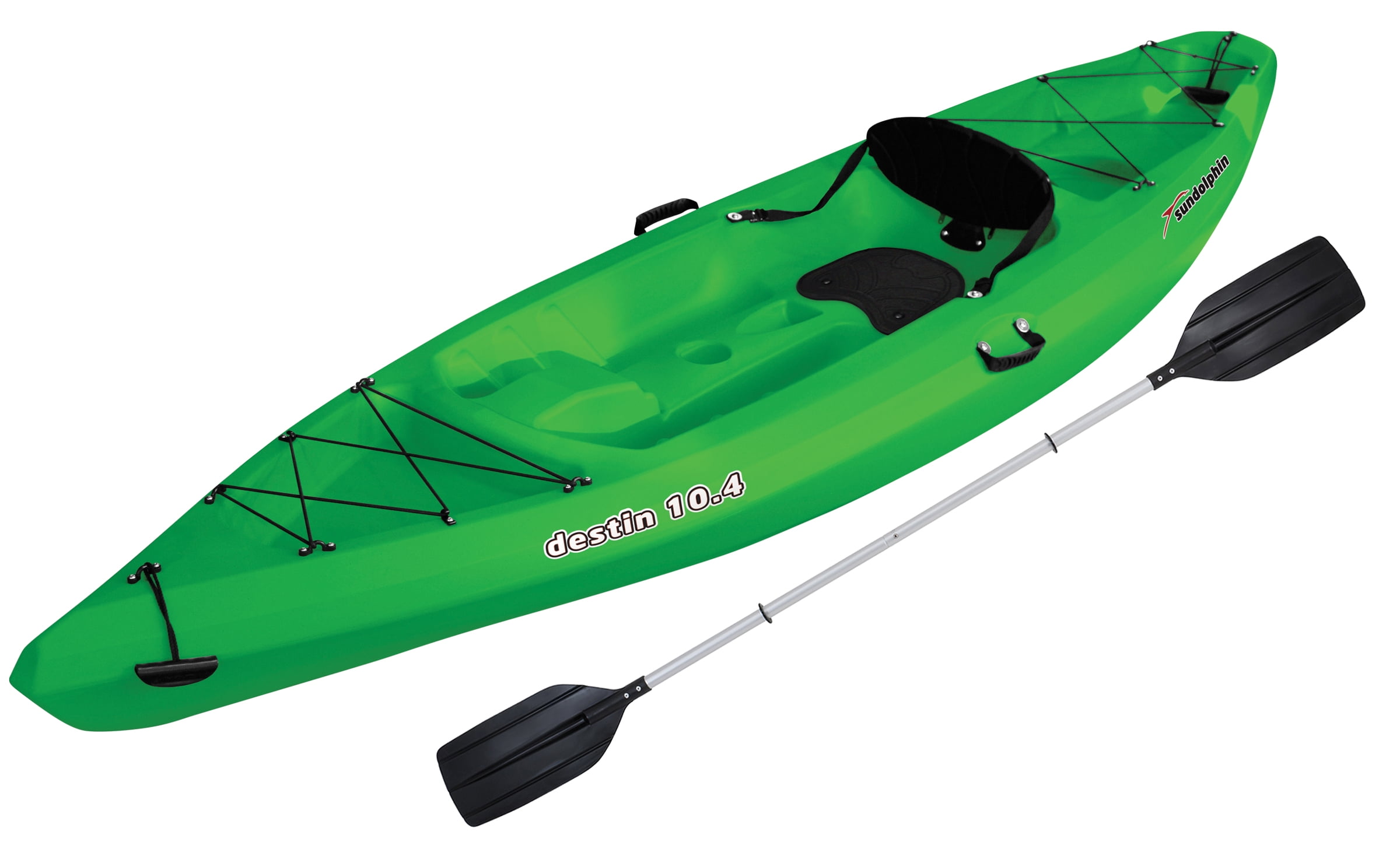Sun Dolphin Destin 10.4 Siton Recreational Kayak Lime Green, Paddle Included