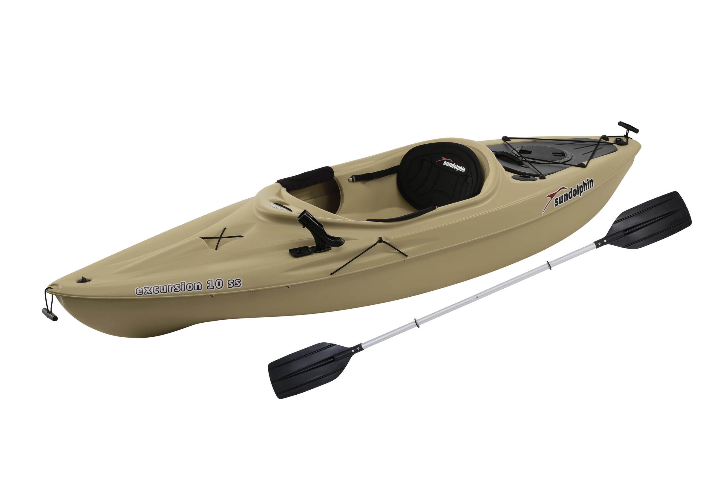 Sun Dolphin Excursion 10 Ss Sit-in Angler Kayak Olive, Paddle Included 