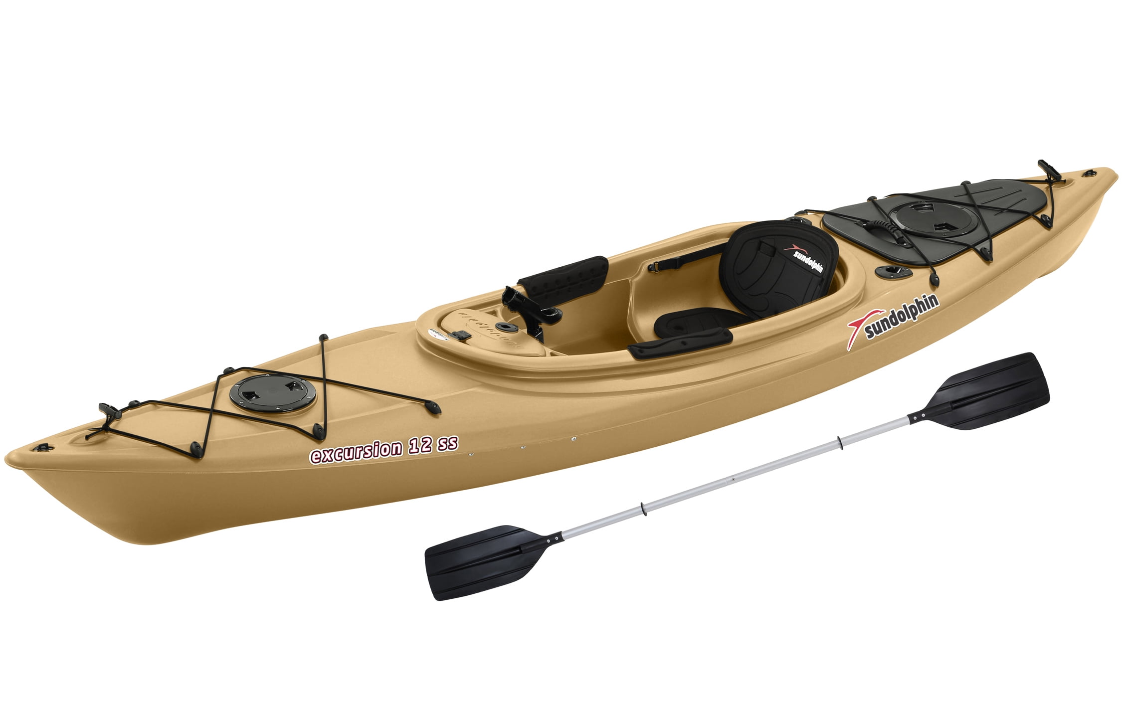Sun Dolphin Excursion 12' Sit-In Fishing Kayak Olive, Includes
