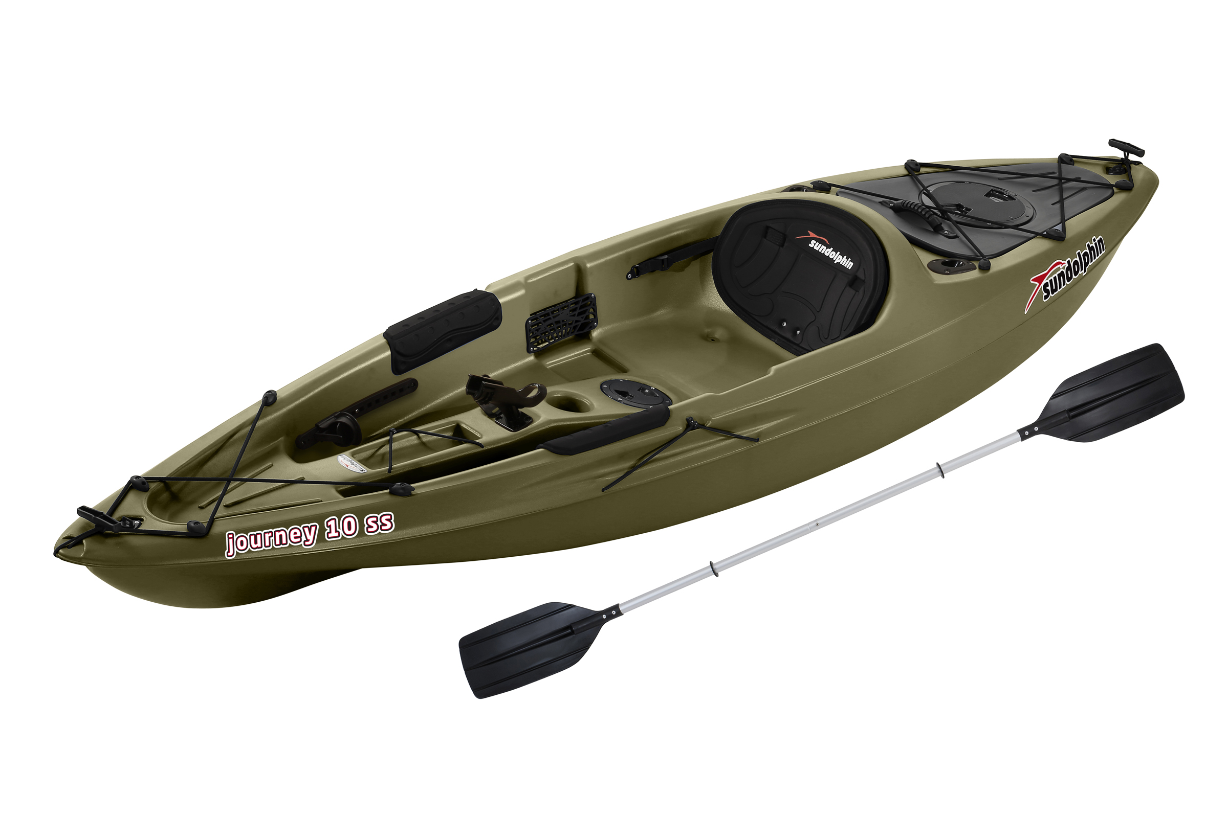 Sun Dolphin Journey 10' Sit-on Angler Kayak Olive, Paddle Included - image 1 of 4