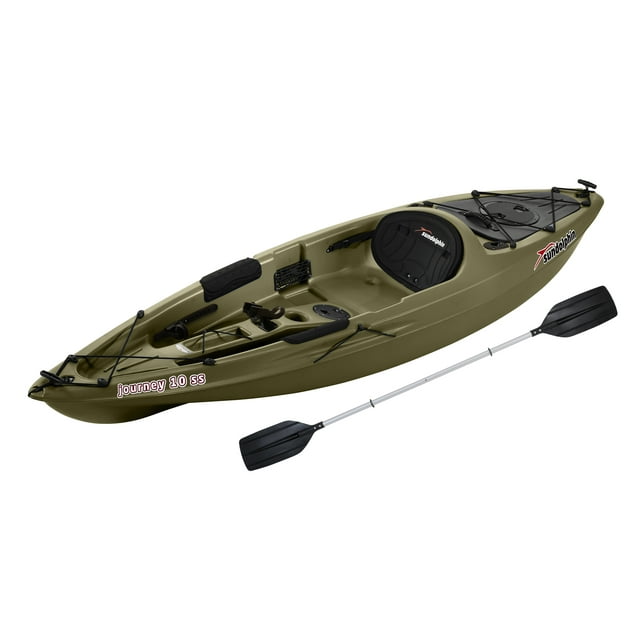 Sun Dolphin Journey 10' Sit-on Angler Kayak Olive, Paddle Included