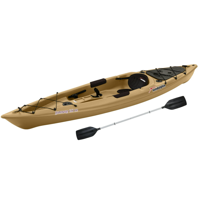 Sun Dolphin Journey 12' Sit-on Fishing Kayak Sand, Paddle Included