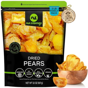 Nut Cravings Sun Dried California Pears, No Sugar Added (32oz - 2 lbs)