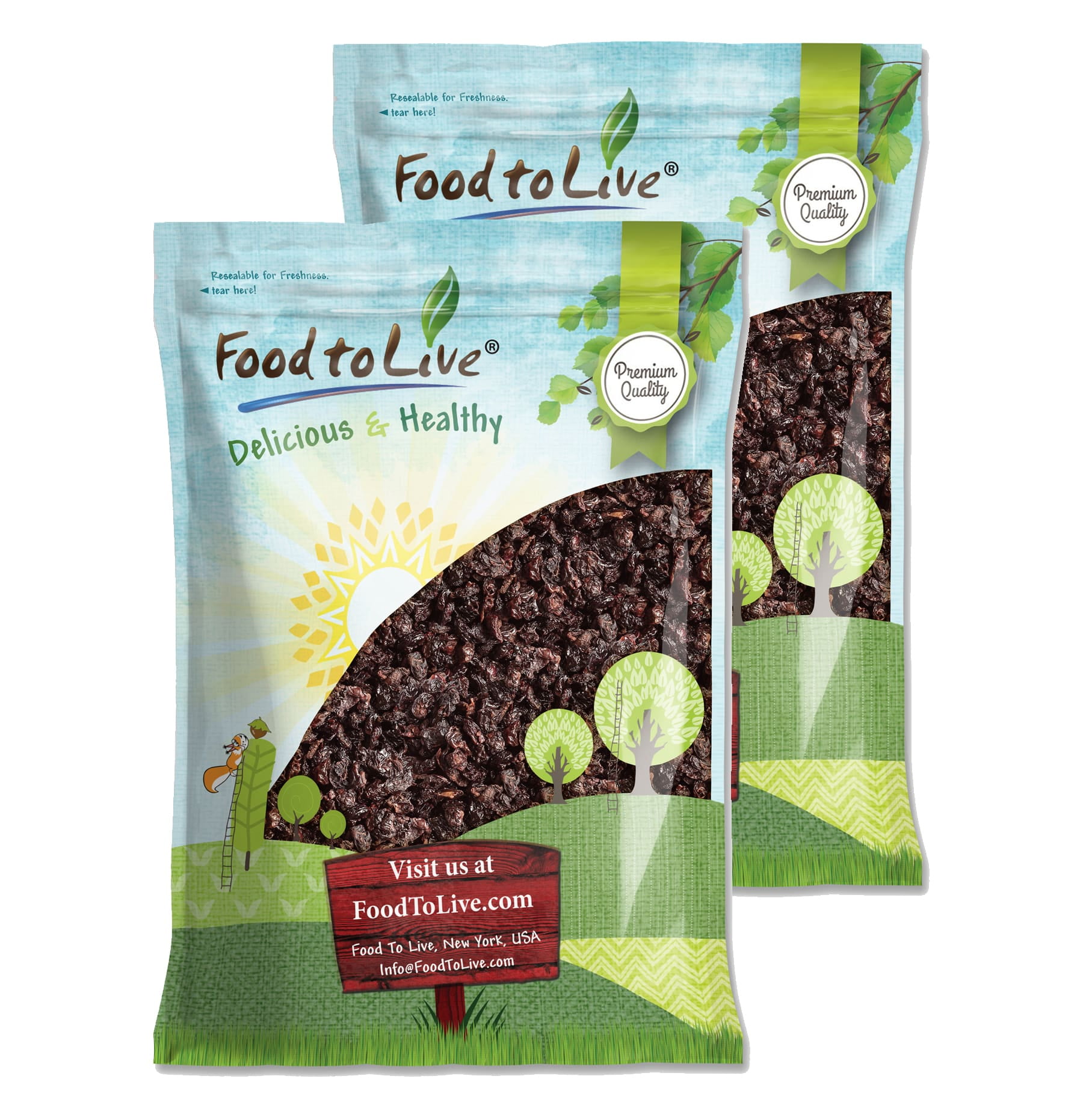 Sun-Dried Dark Sweet Cherries, 16 Pounds - Raw, Vegan - by Food to Live