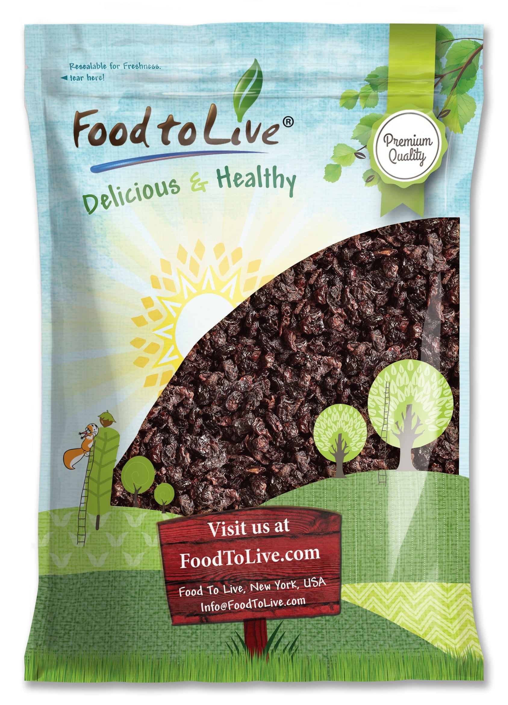 Sun-Dried Dark Sweet Cherries, 8 Pounds - Raw, Vegan - by Food to Live
