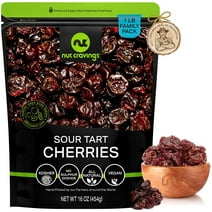 Sun Dried Sour Tart Cherries, Lightly Sweetened 16oz by Nut Cravings