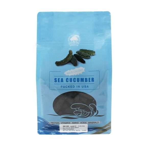 Sun Dried Wild Caught  Dried Sea Cucumber,Black Pin Small 5-6Years 100-120 pcs1lb bag