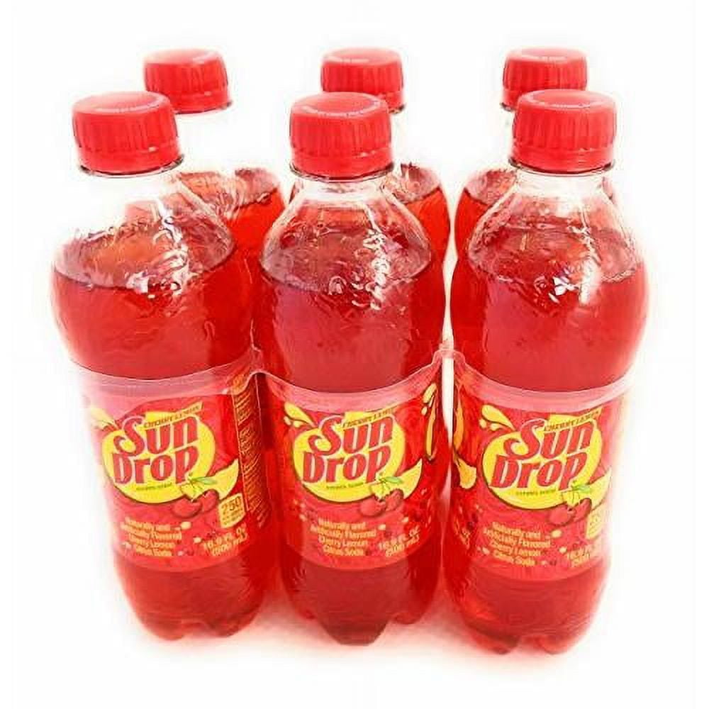 Sun Drop Cherry Lemon Citrus Soda, 16.9 Fl Oz Bottles, 6 Pack